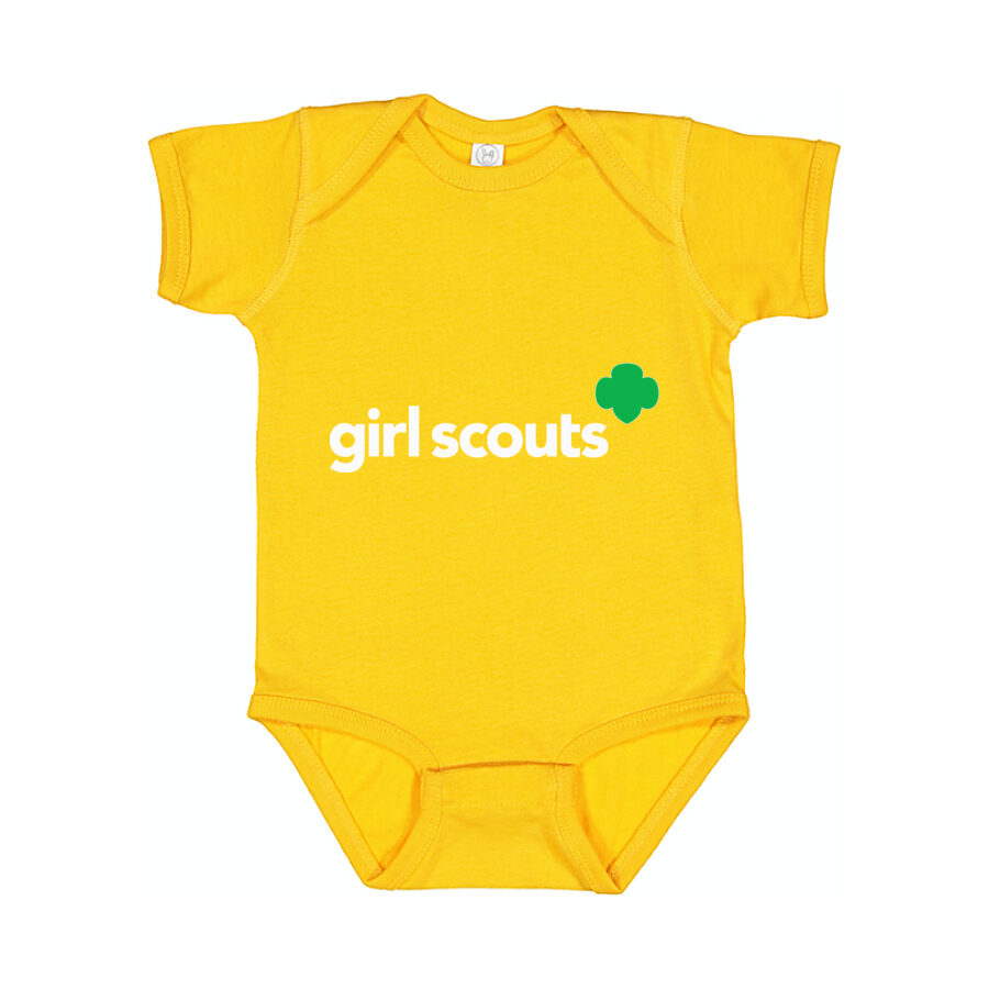 Girl Scouts White Logo Baby Romper Onesie - Yellow