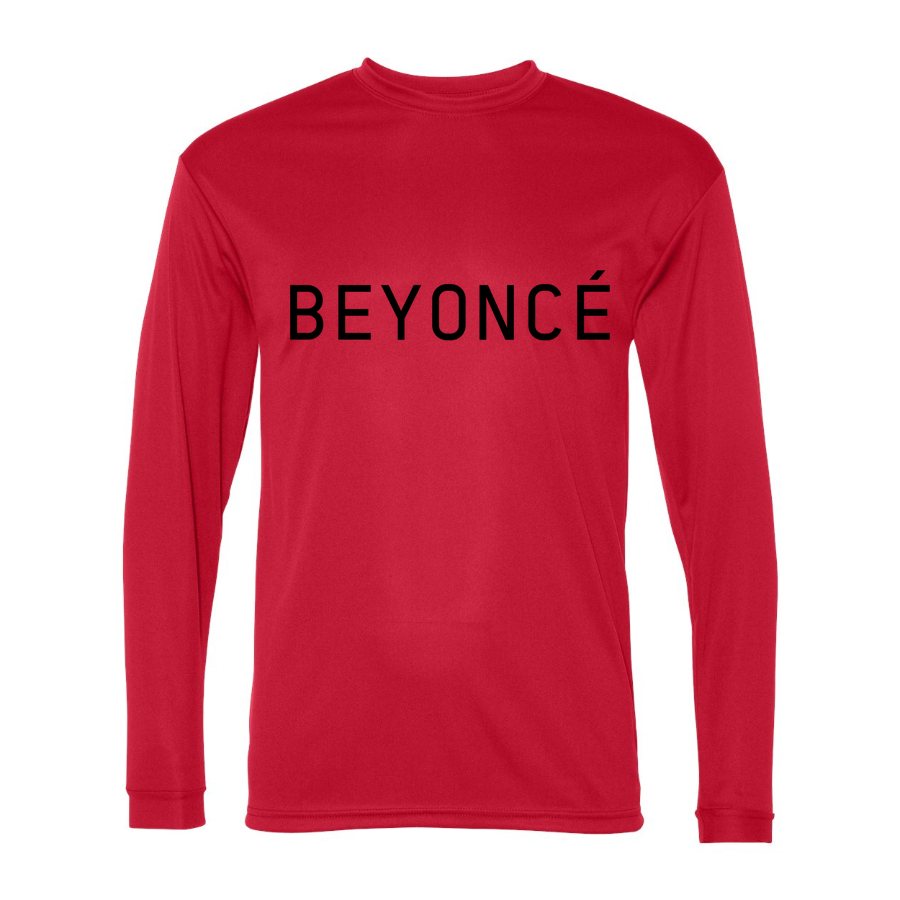 Men's Beyonce Polyester Long Sleeve T-Shirt - Red