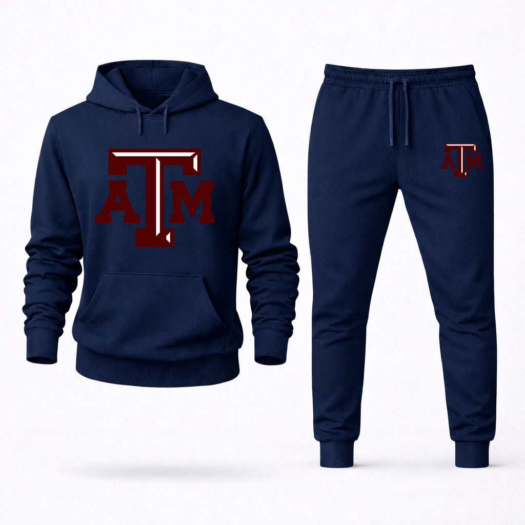 Texas A&M University Hoodie and Joggers Set - Navy