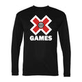 Men's X Games White Logo Polyester Long Sleeve T-Shirt - Black