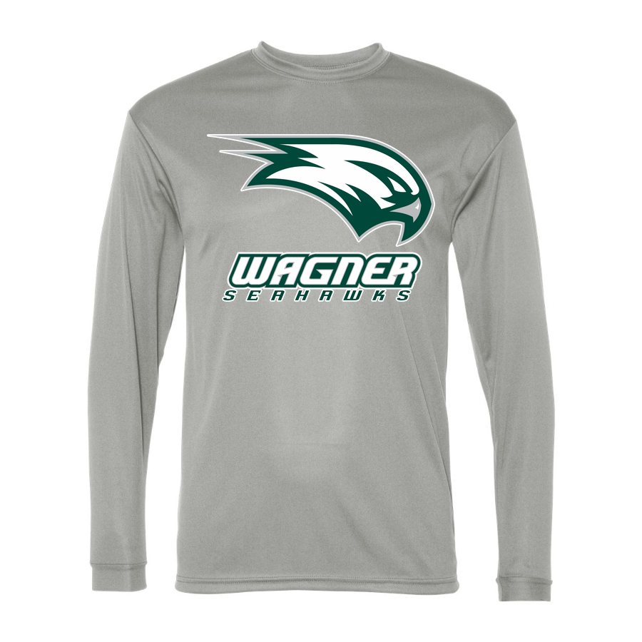 Men's Wagner Seahawks Polyester Long Sleeve T-Shirt - Silver