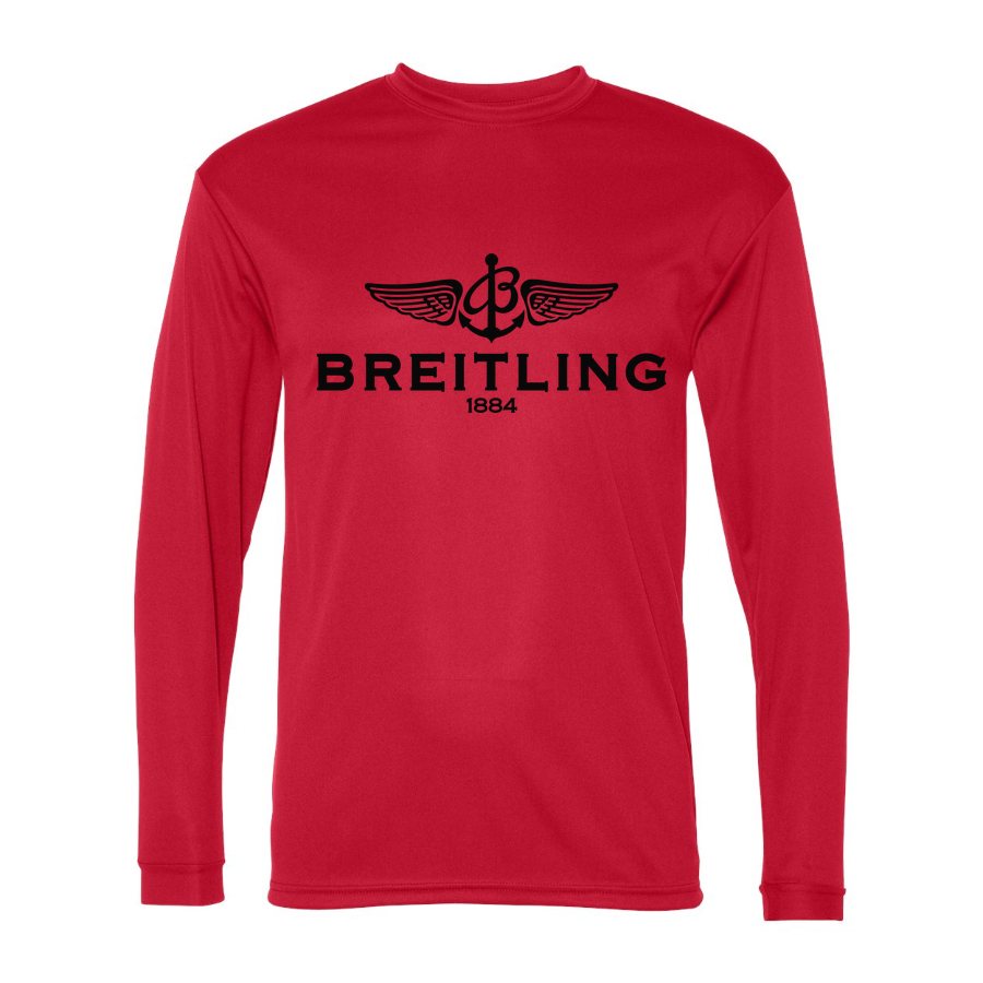 Men's Breitling 1 Polyester Long Sleeve T-Shirt - Red