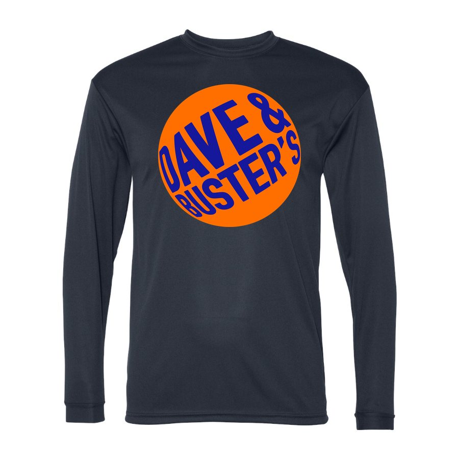 Men's Dave & Buster's Polyester Long Sleeve T-Shirt - Navy