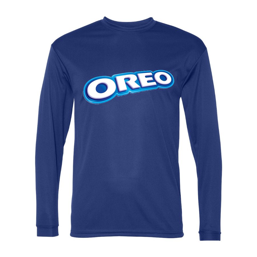 Men's Oreo food Polyester Long Sleeve T-Shirt - Royal Blue