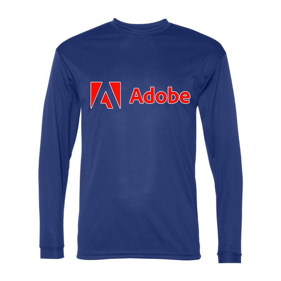 Men's Adobe Polyester Long Sleeve T-Shirt - Royal Blue