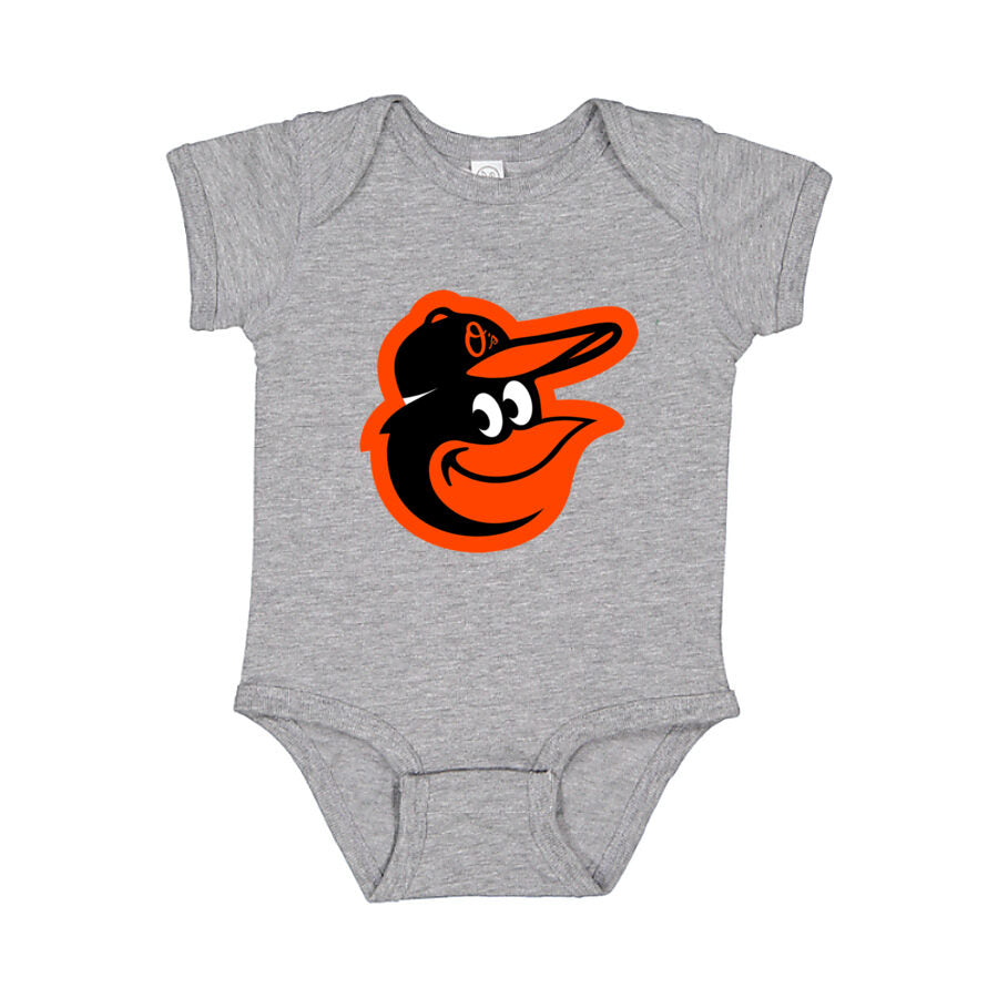 Baltimore Orioles Baby Romper Onesie - Gray