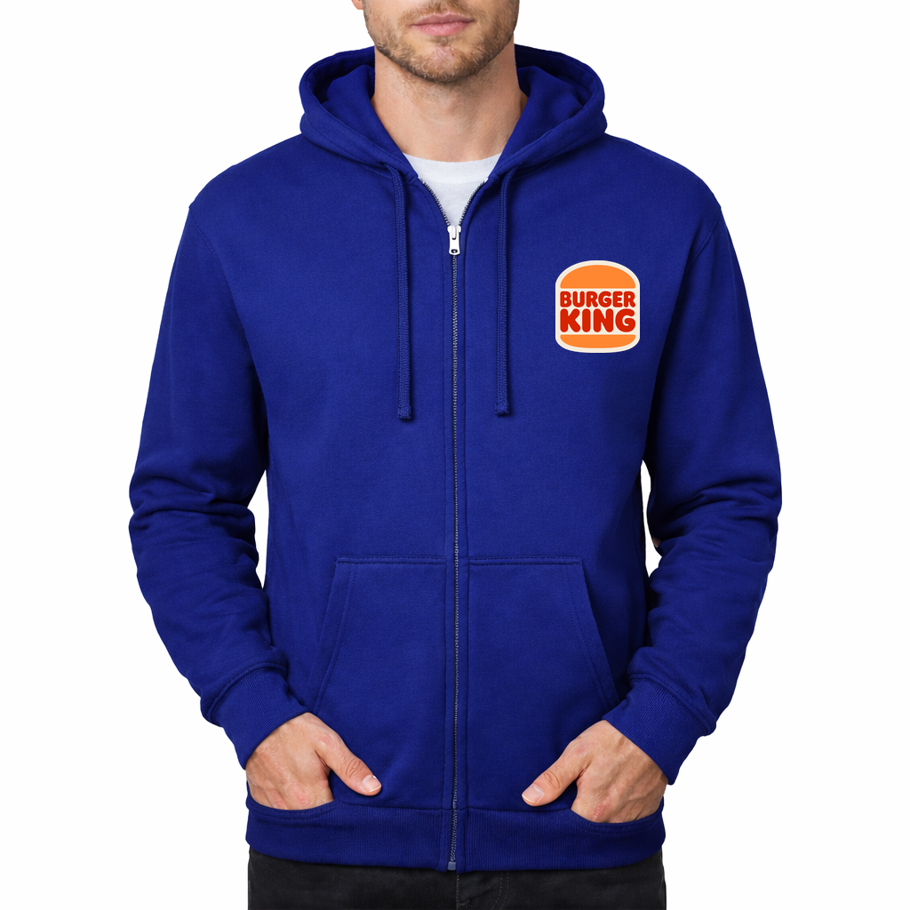 Burger King Zipper Hoodie - Royal Blue
