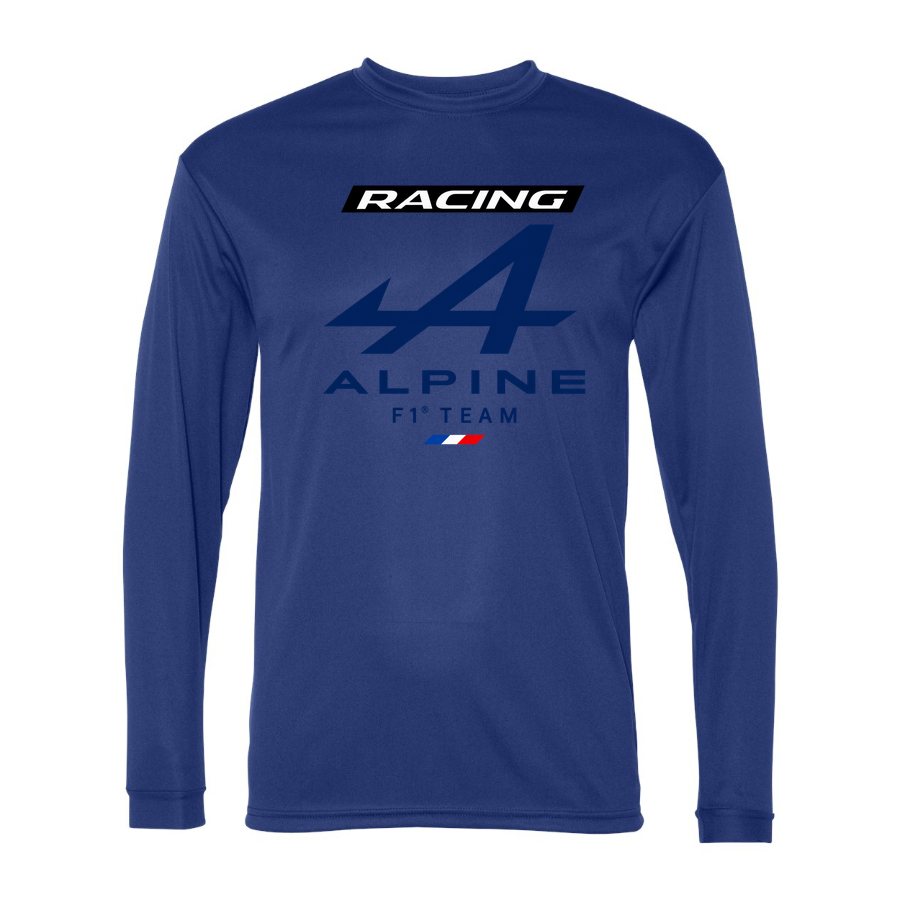 Men's Alpine F1 Team Polyester Long Sleeve T-Shirt - Royal Blue