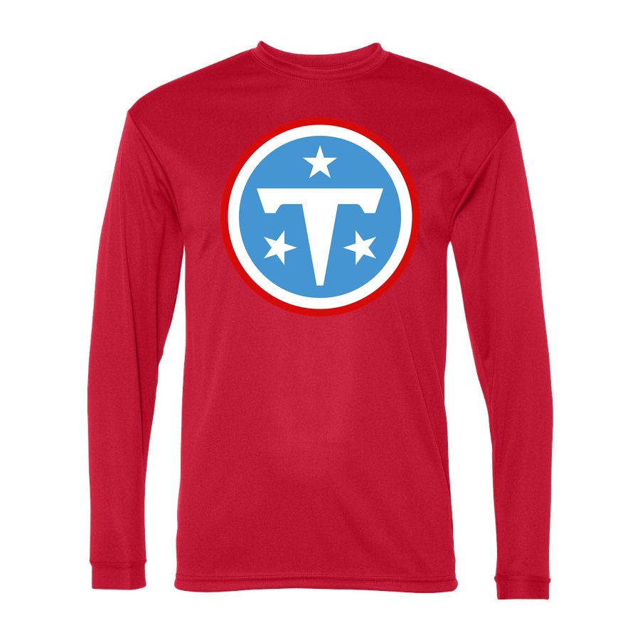 Men's Tennessee Titans Polyester Long Sleeve T-Shirt - Red