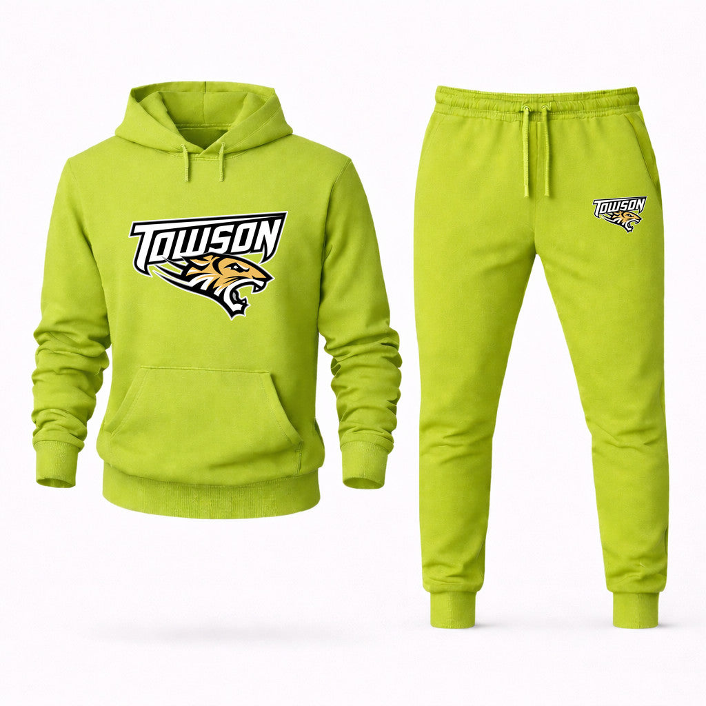 Towson Tigers Hoodie and Joggers Set - Lime Green