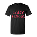 Men's Lady Gaga Logo 768x428 Cotton T-Shirt - Black