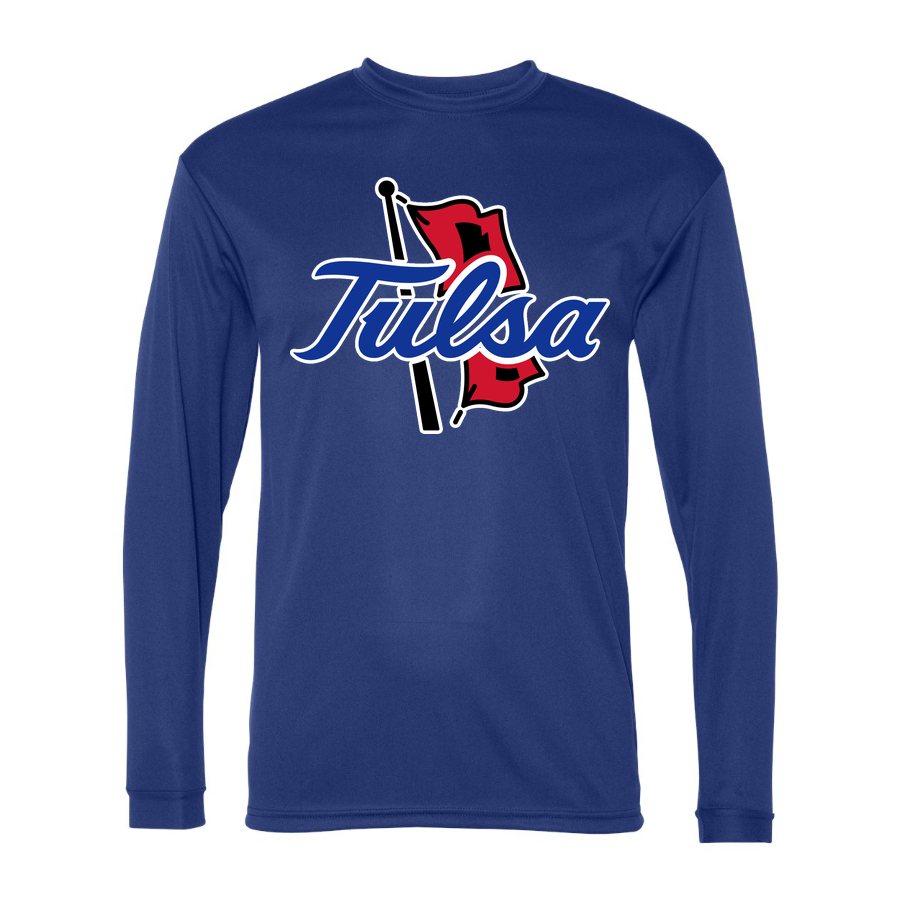 Men's Tulsa Golden Hurricane Polyester Long Sleeve T-Shirt - Royal Blue