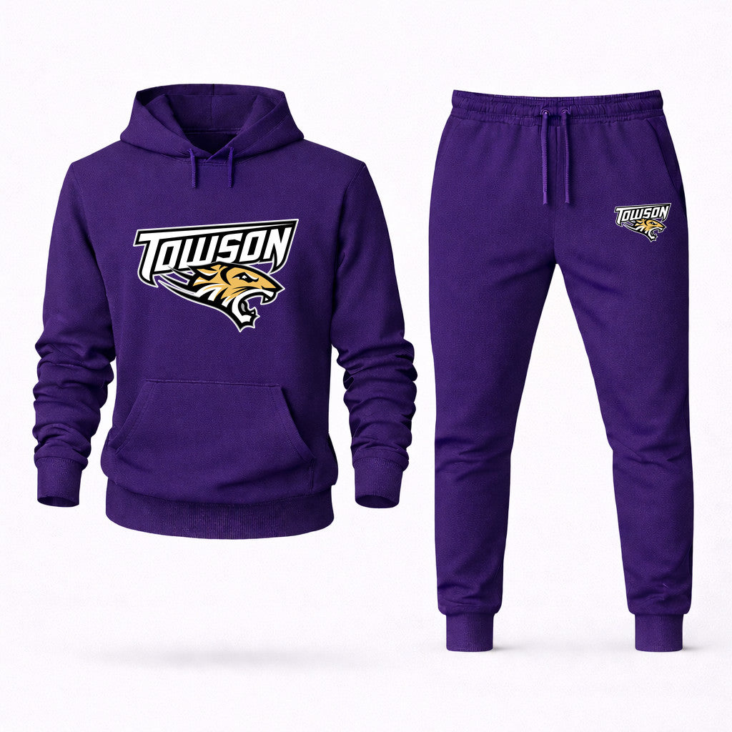 Towson Tigers Hoodie and Joggers Set - Purple