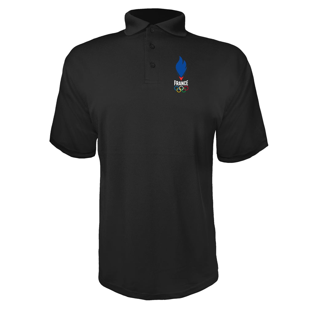 France 2024 white Black polyester polo