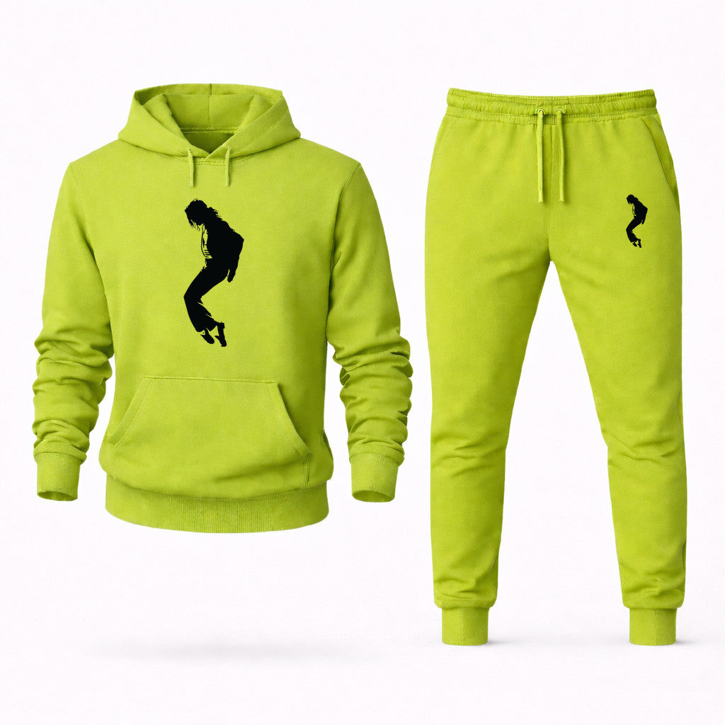 Michael Jackson Hoodie and Joggers Set - Lime Green