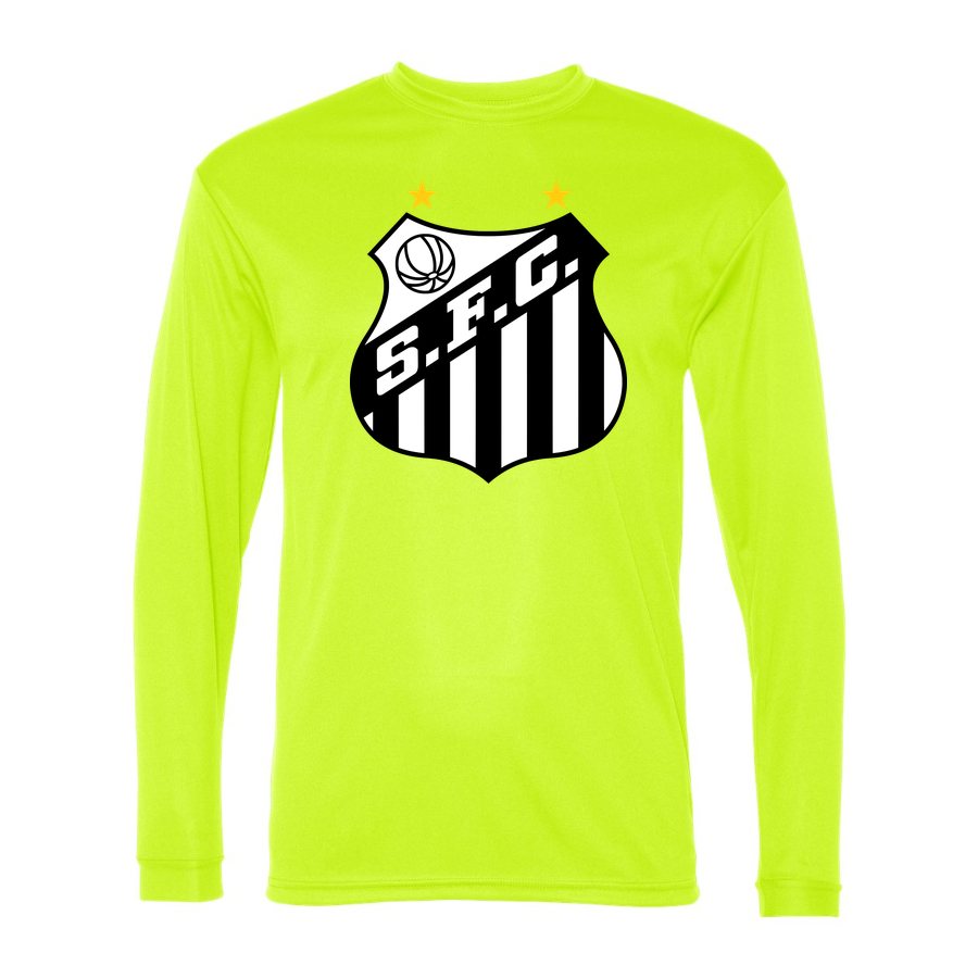 Men's Santos FC Polyester Long Sleeve T-Shirt - Safety Yellow