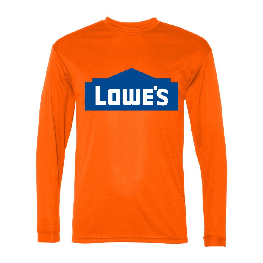 Men's Lowes Polyester Long Sleeve T-Shirt - Safety Orange