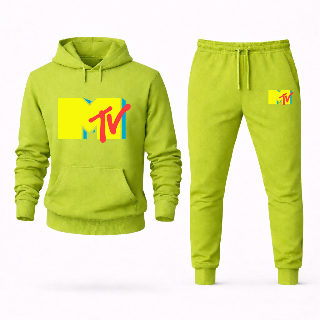 MTV Hoodie and Joggers Set - Lime Green