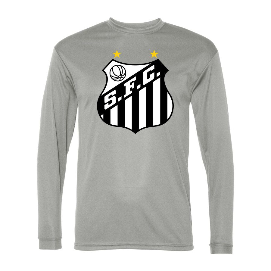 Men's Santos FC Polyester Long Sleeve T-Shirt - Silver