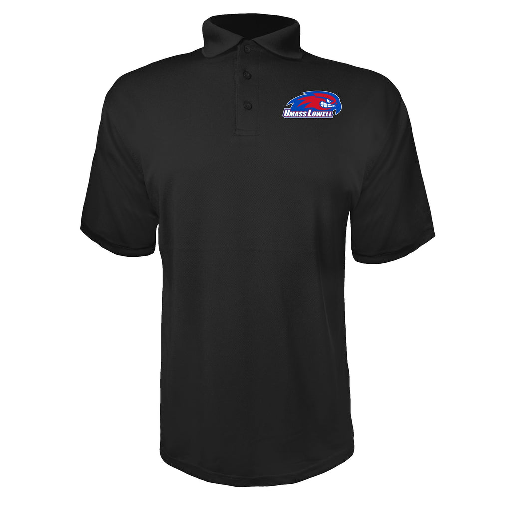UMass Lowell River Hawks Black polyester polo