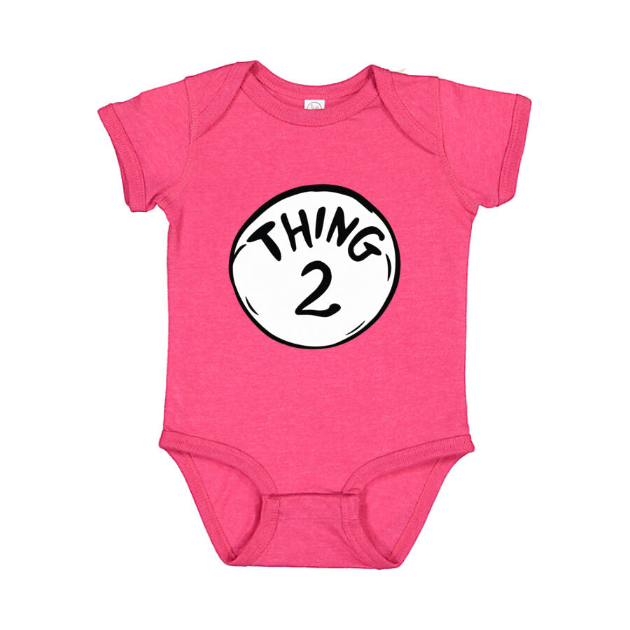 Dr. Seuss Thing 2 Baby Romper Onesie - Pink