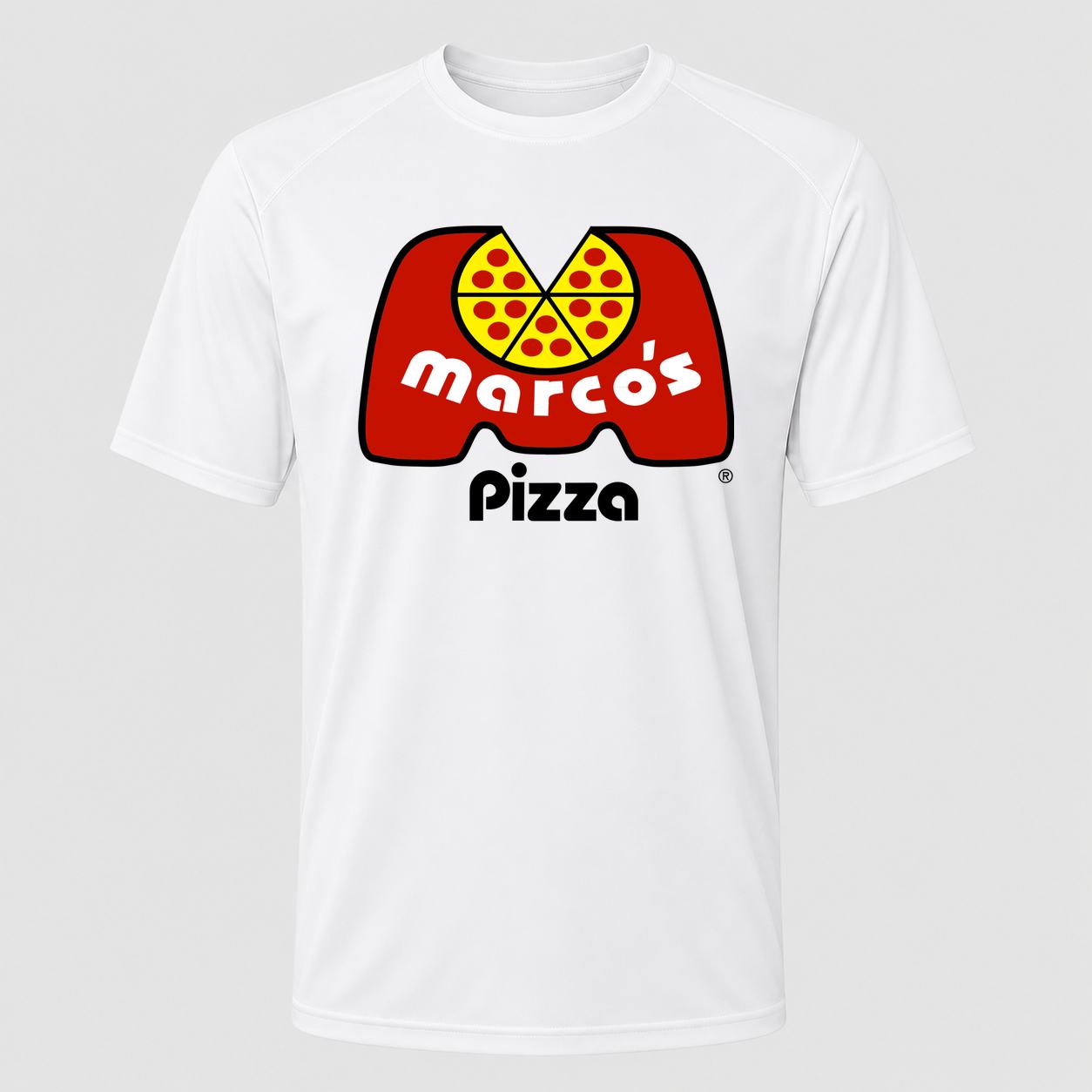 Men's Marcos Pizza Performance T-Shirt - White