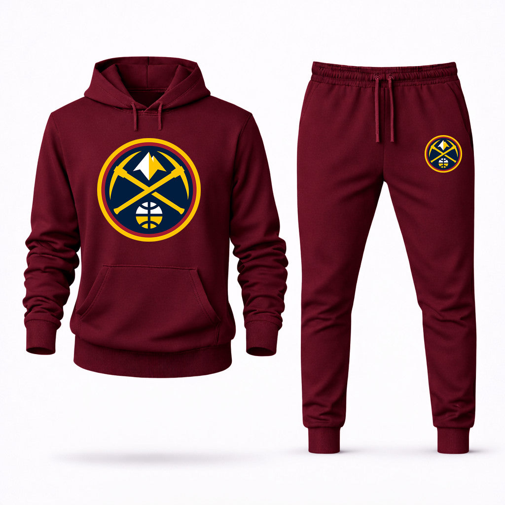Denver Nuggets Hoodie and Joggers Set - Burgundy