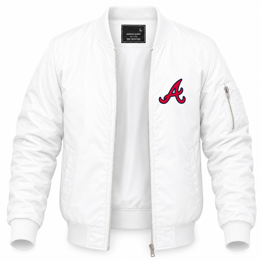 Men's Atlanta Braves Lightweight Bomber Jacket - White