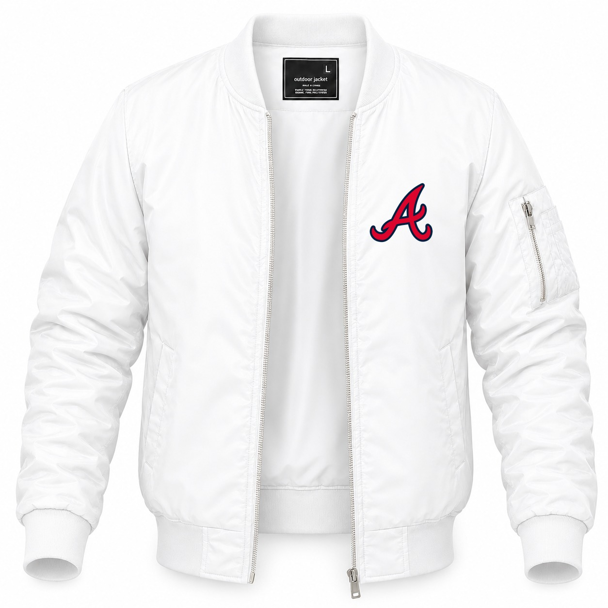 Men's Atlanta Braves Lightweight Bomber Jacket - White