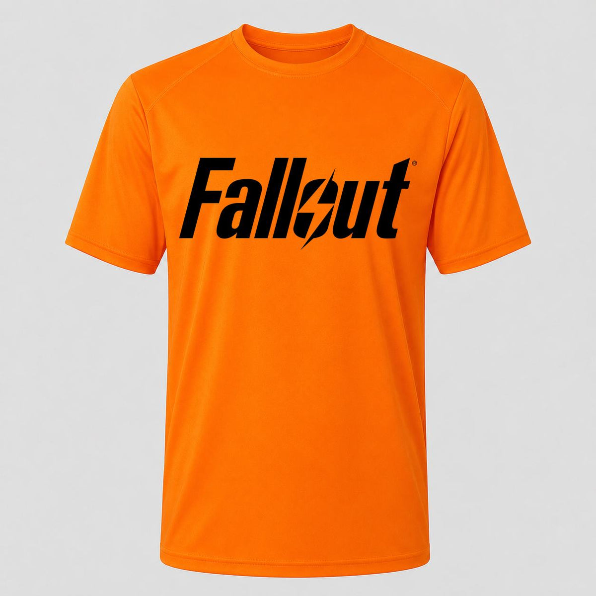 Men's Fallout Black Performance T-Shirt - Orange
