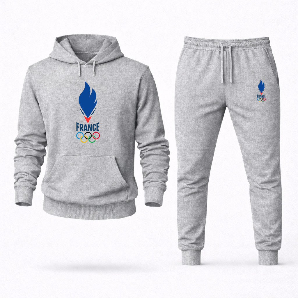 France 2024 Hoodie and Joggers Set - Grey