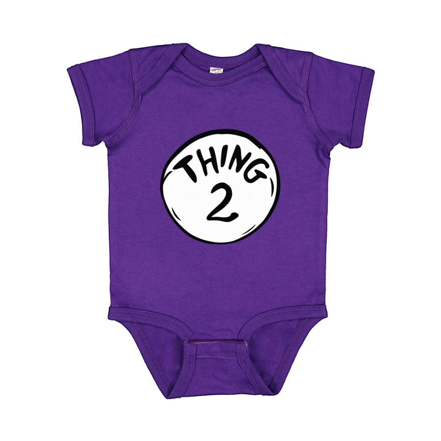 Dr. Seuss Thing 2 Baby Romper Onesie - Purple