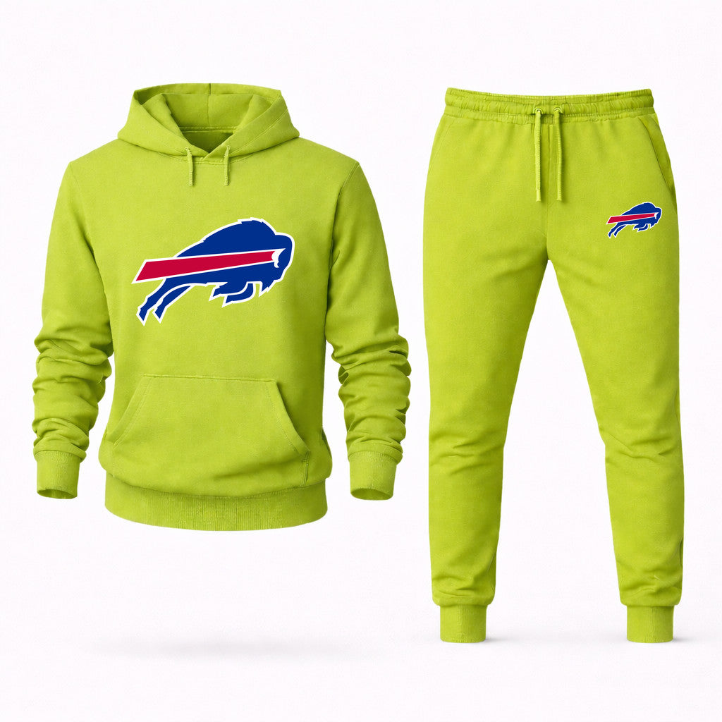 Buffalo Bills Hoodie and Joggers Set - Lime Green