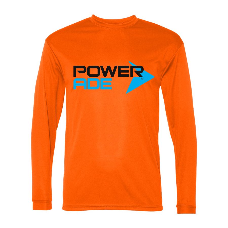Men's Powerade Polyester Long Sleeve T-Shirt - Safety Orange