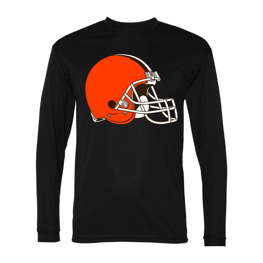 Men's Cleveland Browns Polyester Long Sleeve T-Shirt - Black