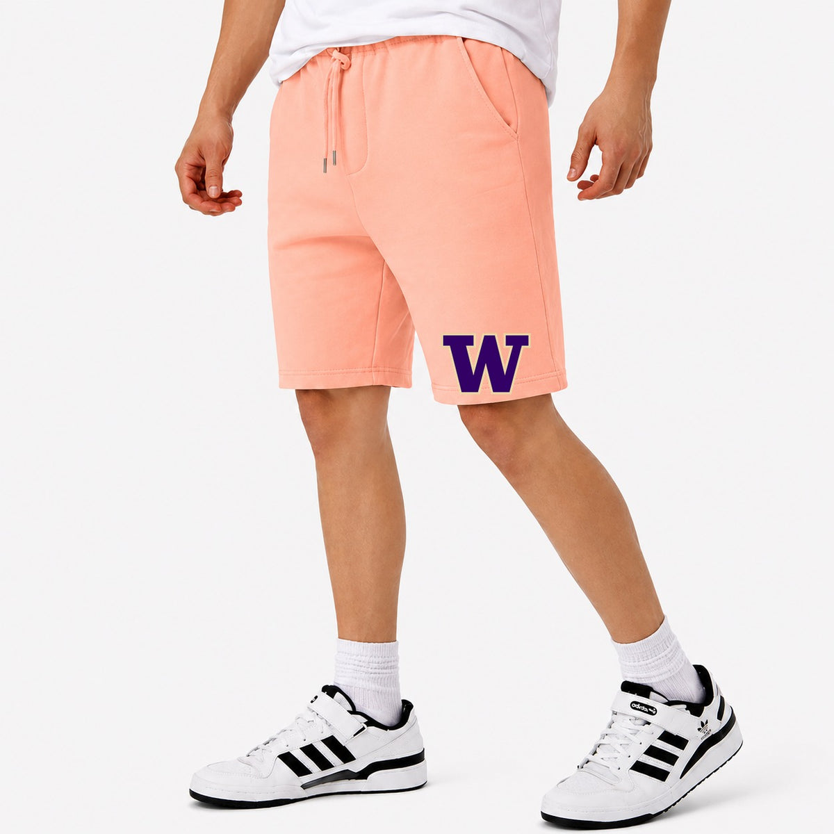 Men's Washington Huskies Logo Cotton Shorts - Peach
