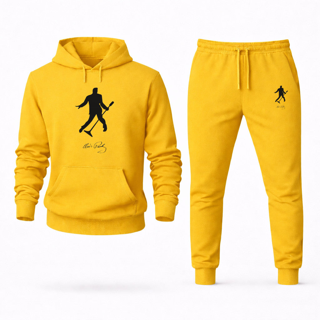 Elvis Presley Hoodie and Joggers Set - Yellow