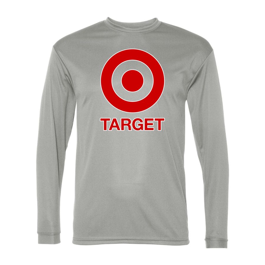 Men's Target Polyester Long Sleeve T-Shirt - Silver