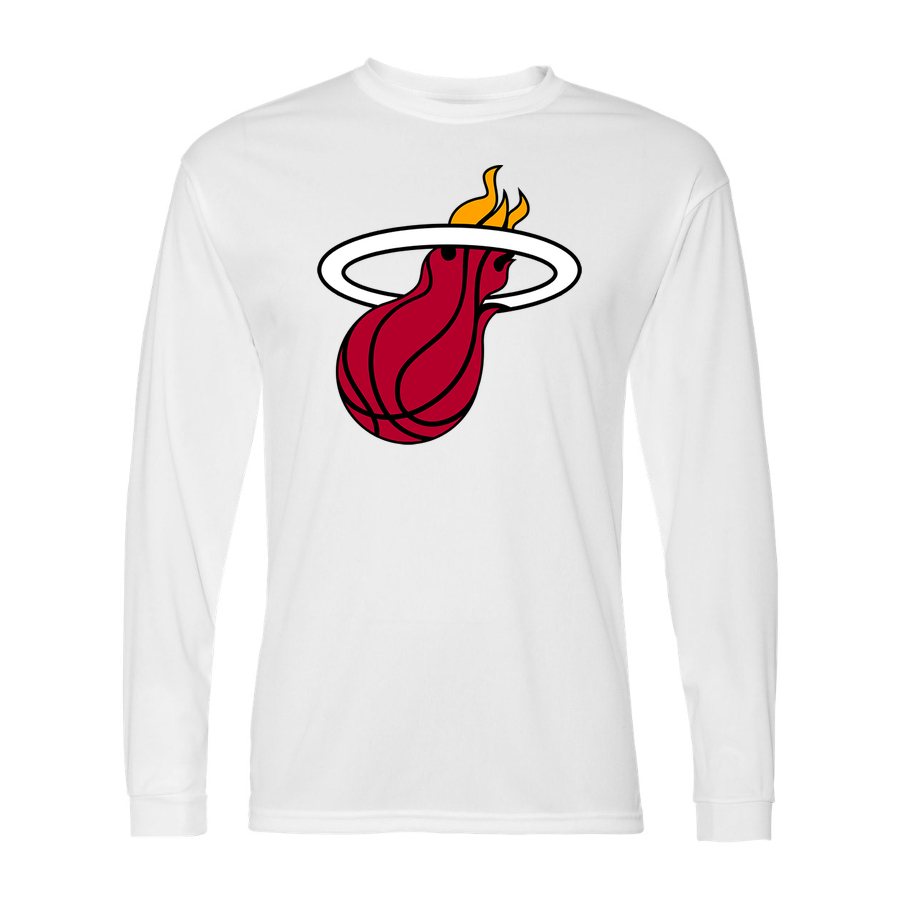 Men's Miami Heat Polyester Long Sleeve T-Shirt - White