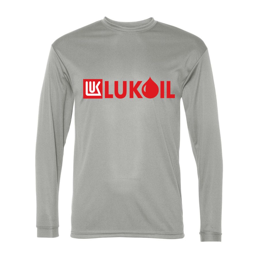 Men's Lukoil Polyester Long Sleeve T-Shirt - Silver