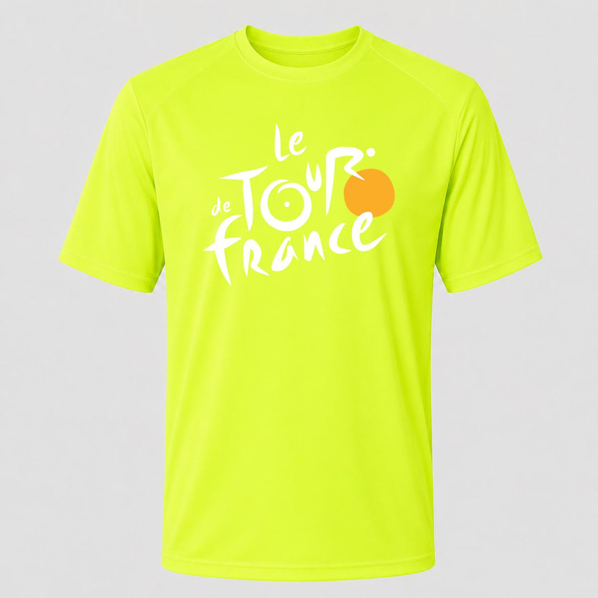 Men's Tour de France White Performance T-Shirt - Safety Green