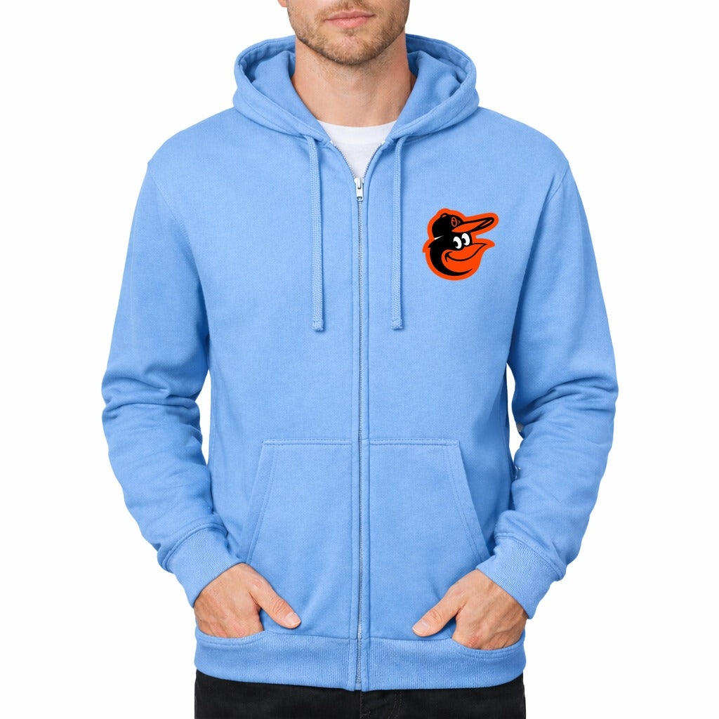 Men's Baltimore Orioles Zipper Hoodie - Light Blue