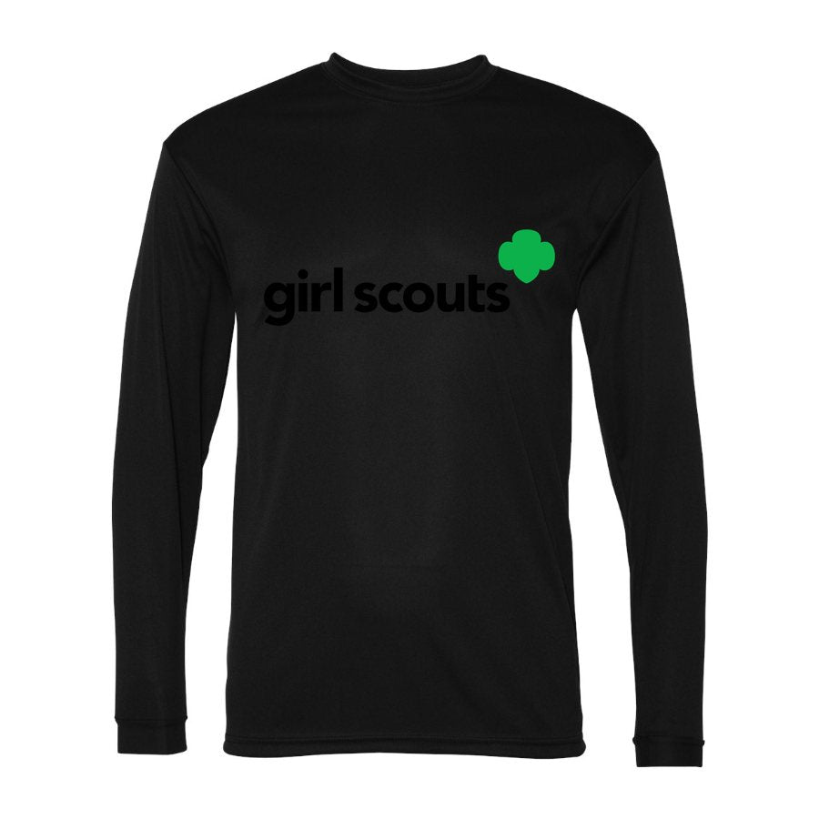 Men's Girl Scout Polyester Long Sleeve T-Shirt - Black