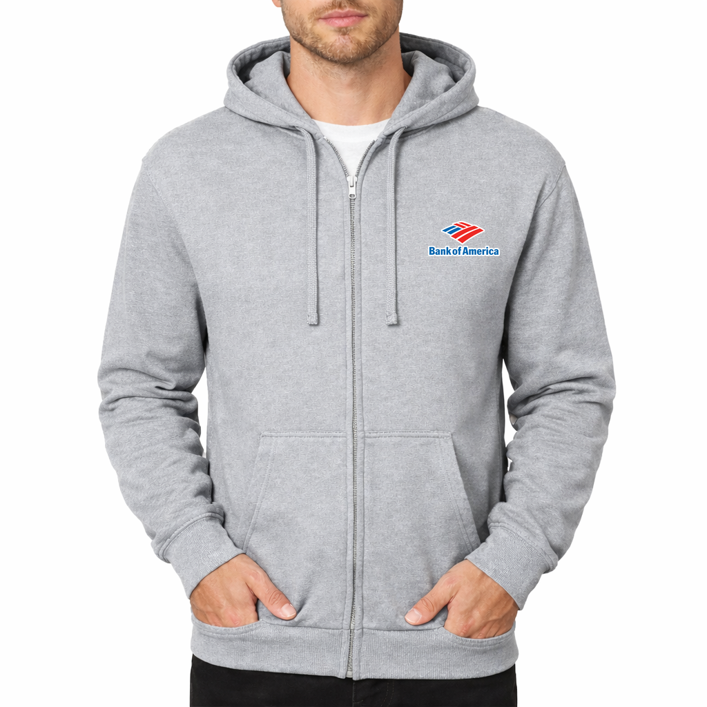 Bank of America Zipper Hoodie - Grey