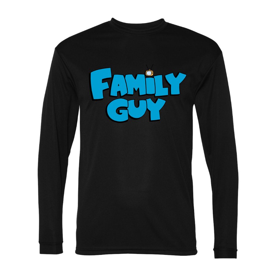 Men's Family Guy Polyester Long Sleeve T-Shirt - Black