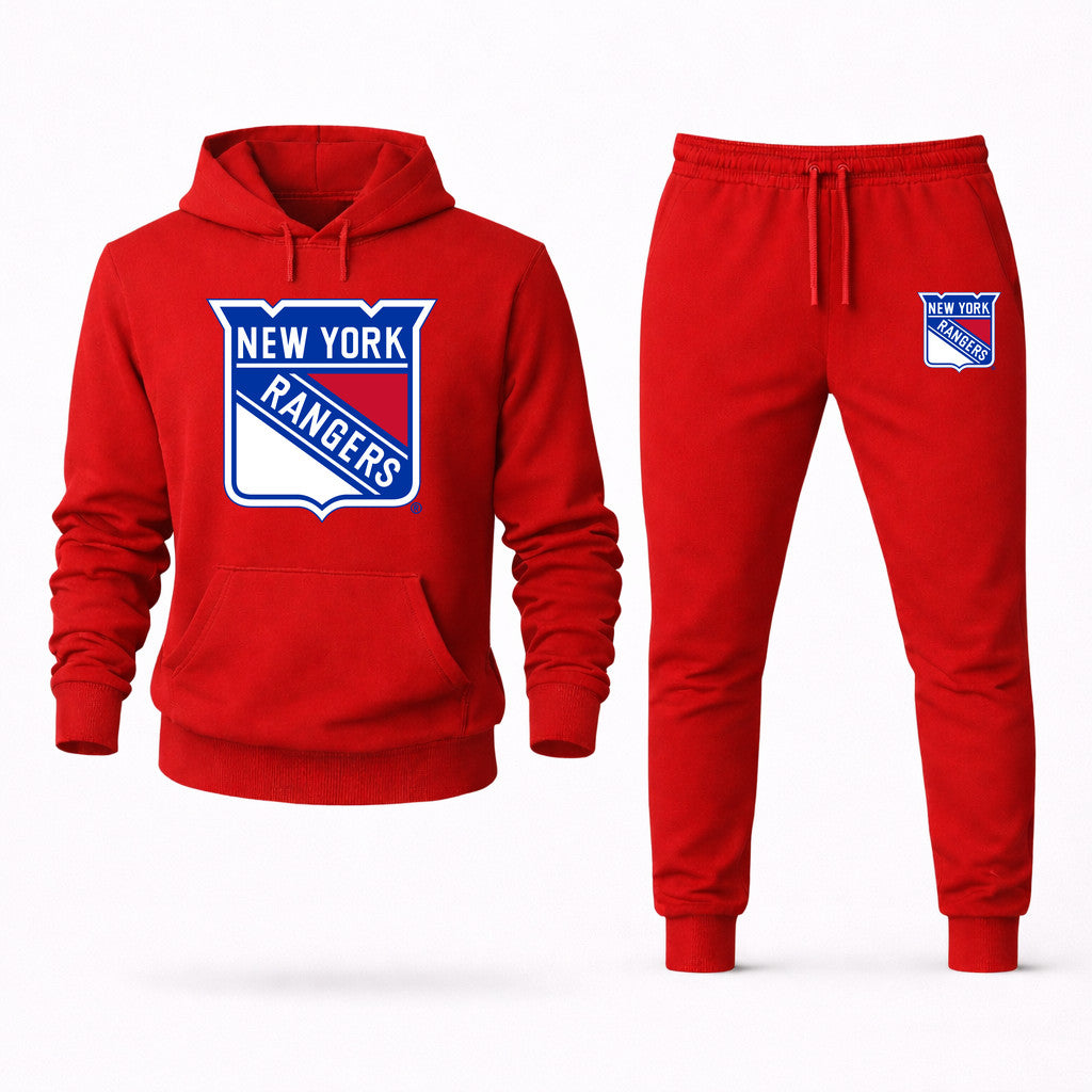 New York Rangers Hoodie and Joggers Set - Red