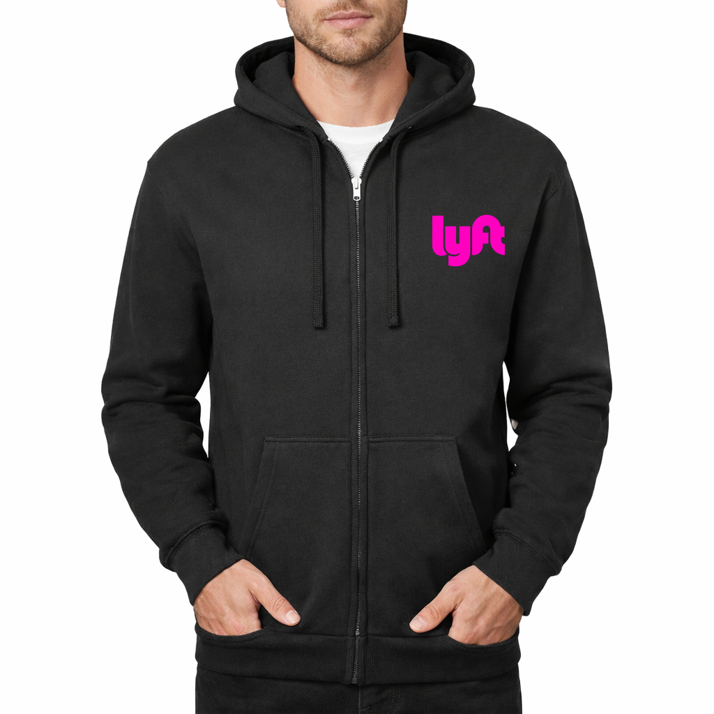 Lyft pink Zipper Hoodie - Black
