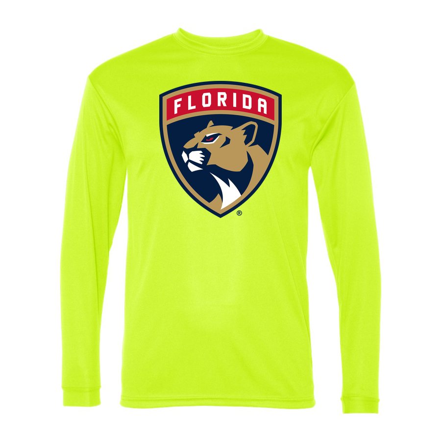 Men's Florida Panthers Polyester Long Sleeve T-Shirt - Safety Yellow