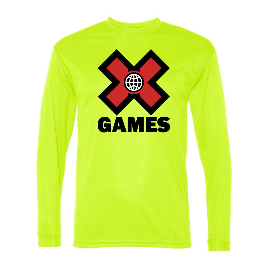Men's X Games Polyester Long Sleeve T-Shirt - Safety Yellow