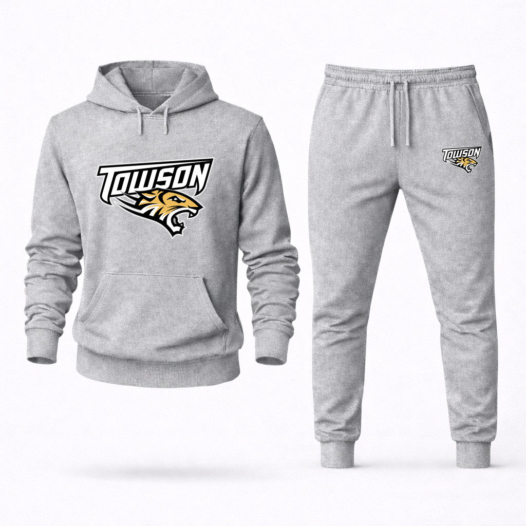 Towson Tigers Hoodie and Joggers Set - Grey